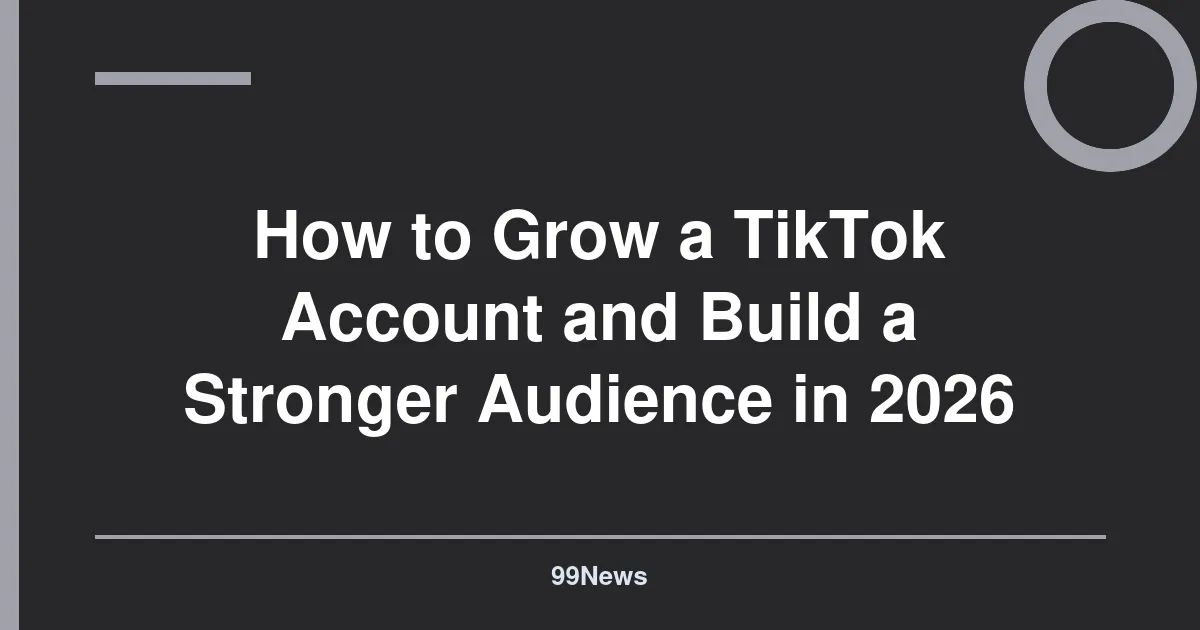 How to Grow a TikTok Account and Build a Stronger Audience in 2026
